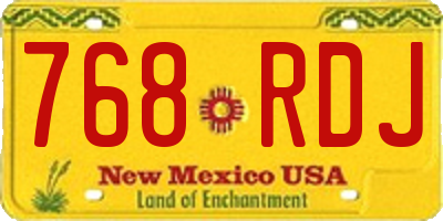 NM license plate 768RDJ
