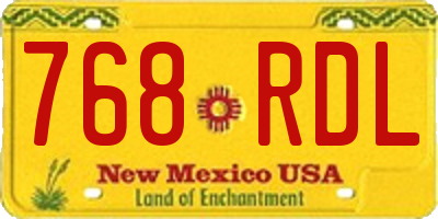 NM license plate 768RDL