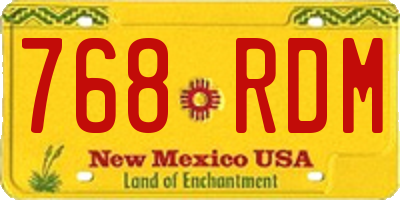 NM license plate 768RDM