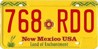 NM license plate 768RDO