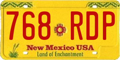 NM license plate 768RDP