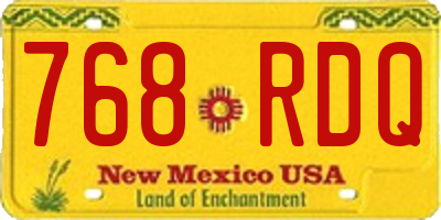 NM license plate 768RDQ