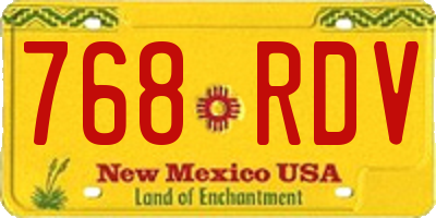 NM license plate 768RDV