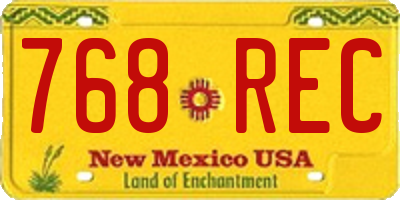 NM license plate 768REC