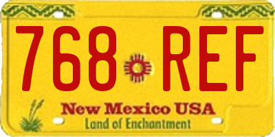 NM license plate 768REF
