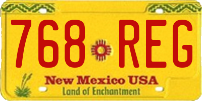 NM license plate 768REG
