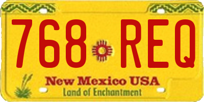 NM license plate 768REQ
