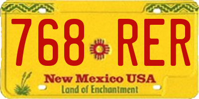 NM license plate 768RER