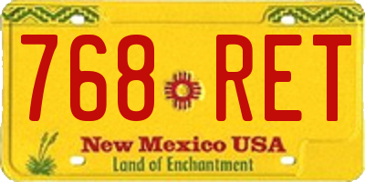 NM license plate 768RET