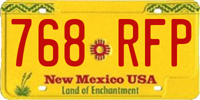NM license plate 768RFP