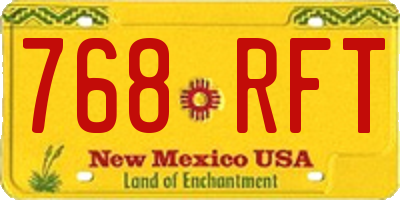 NM license plate 768RFT