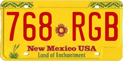 NM license plate 768RGB