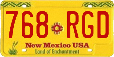 NM license plate 768RGD