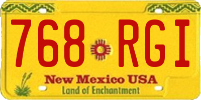 NM license plate 768RGI