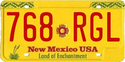 NM license plate 768RGL