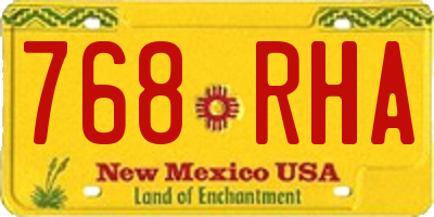 NM license plate 768RHA