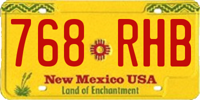 NM license plate 768RHB