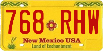 NM license plate 768RHW