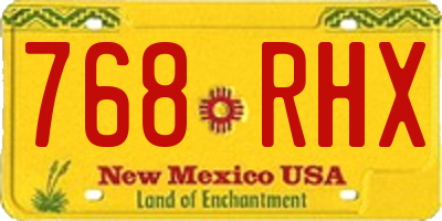 NM license plate 768RHX