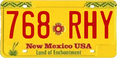 NM license plate 768RHY