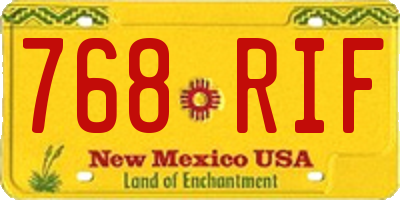 NM license plate 768RIF