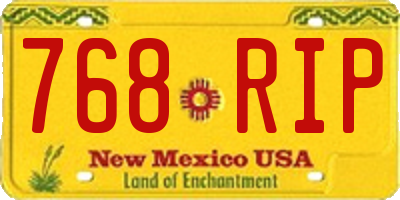 NM license plate 768RIP