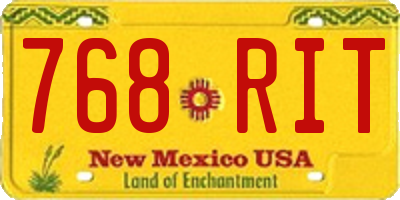 NM license plate 768RIT