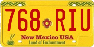 NM license plate 768RIU
