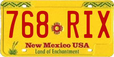 NM license plate 768RIX
