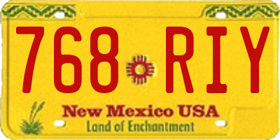 NM license plate 768RIY