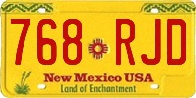 NM license plate 768RJD