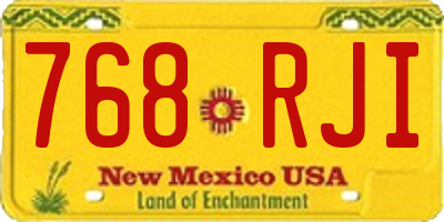 NM license plate 768RJI
