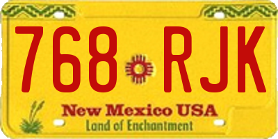 NM license plate 768RJK
