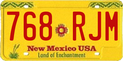 NM license plate 768RJM