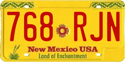 NM license plate 768RJN