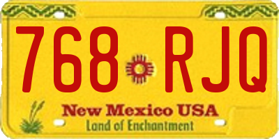 NM license plate 768RJQ