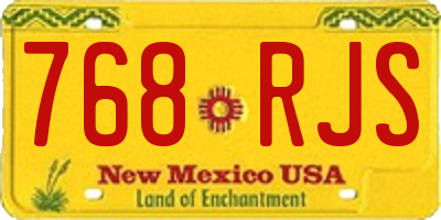 NM license plate 768RJS