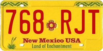 NM license plate 768RJT