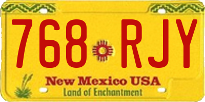 NM license plate 768RJY