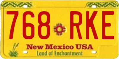 NM license plate 768RKE
