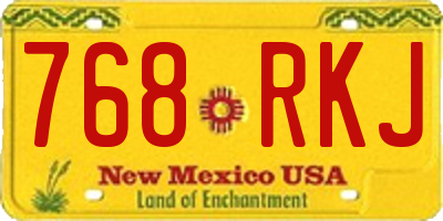NM license plate 768RKJ