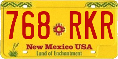 NM license plate 768RKR