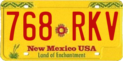 NM license plate 768RKV