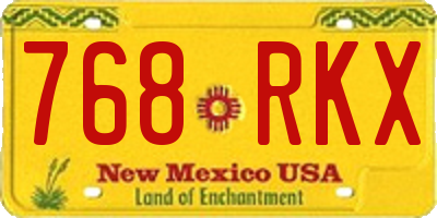 NM license plate 768RKX