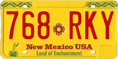 NM license plate 768RKY