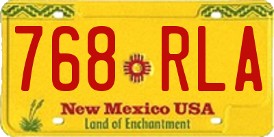 NM license plate 768RLA