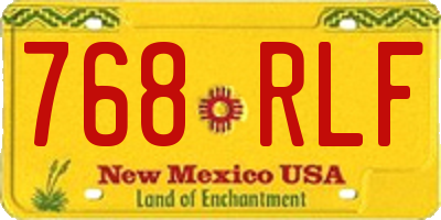 NM license plate 768RLF