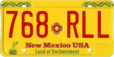NM license plate 768RLL