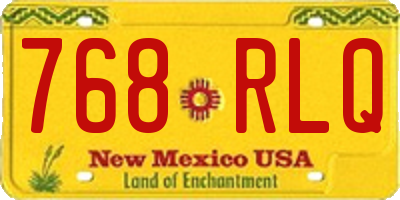 NM license plate 768RLQ