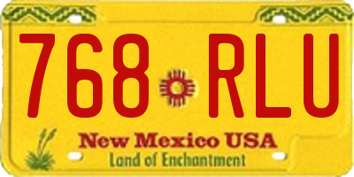 NM license plate 768RLU